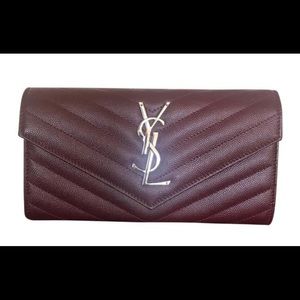 Saint laurent YSL burgundy wallet